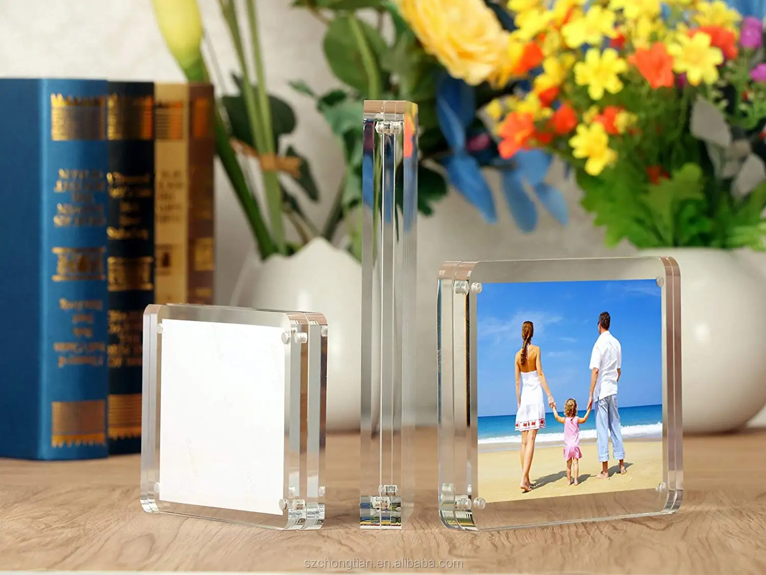Clear Table Top Double Sided 6x8 Acrylic Photo Frame Art Frames
