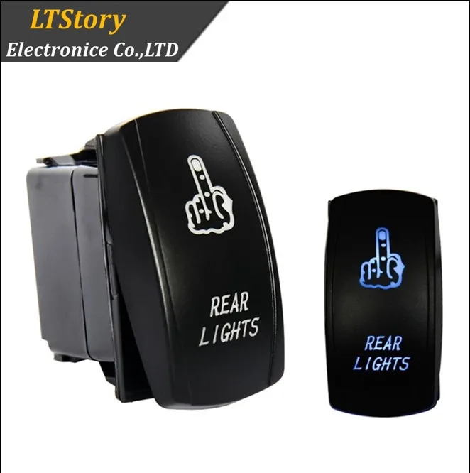 Marine Car Blue 7Pin LED DPDT 12V 24V DC ON-OFF-ON Momentary Rocker Switch New