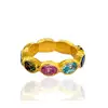 18kt Solid Yellow Gold Sapphire Topaz Tourmaline Ring Gemstone Jewelry