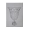 Embossed glass flower vase centerpiece