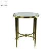 Commercial Marble top brushed gold base Sofa corner tall display table