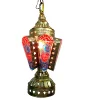 AA66 Pyramidal Arabic Scripts RAMADAN Decor Tin / Glass Lantern