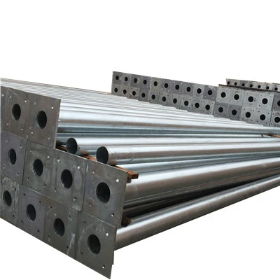 galvanized solar street lighting pole /street lamp post with single or double arms