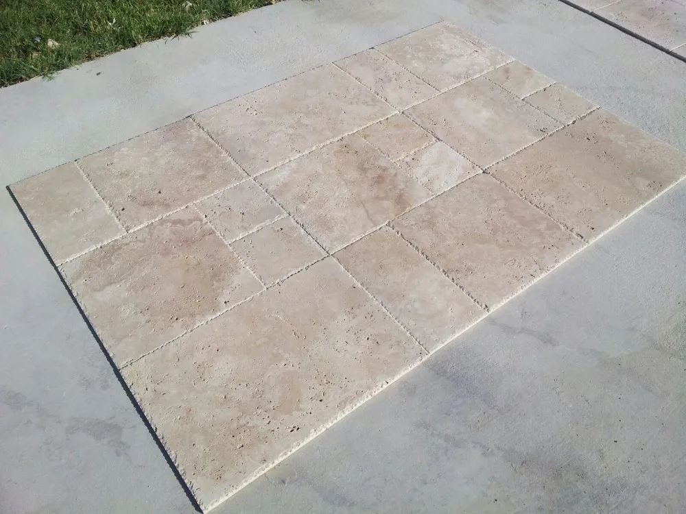 2023 Classic Mina Travertine French Pattern Set Filled Brushed Chiseled