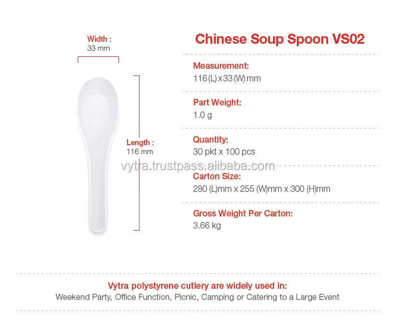 Disposable Plastic Chinese Small Soup Spoon Vs 02 View Big Soup Spoon Vytra Industries Product Details From Vytra Industries Sdn Bhd On Alibaba Com