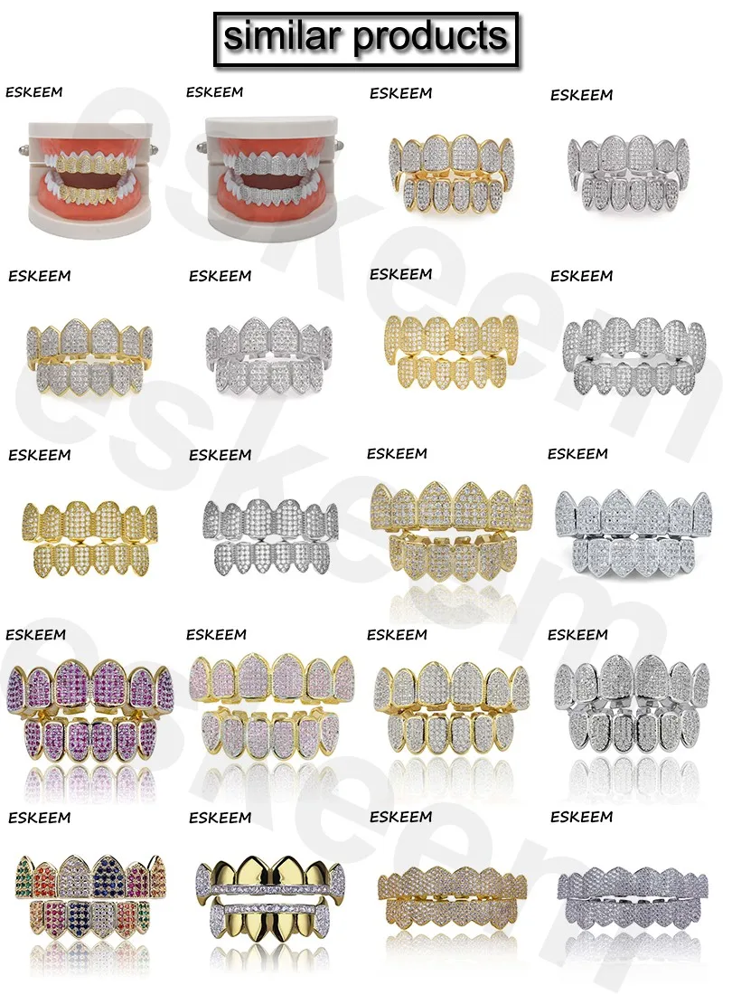 Grillz Tooth Gold And Silver Tone Half Aaa Cz Stone Icedout Single Cap