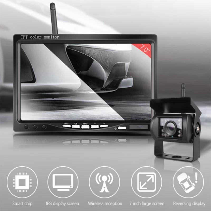 Wireless Waterproof Truck Bus Reverse Camera System with 7 inch Display Monitor