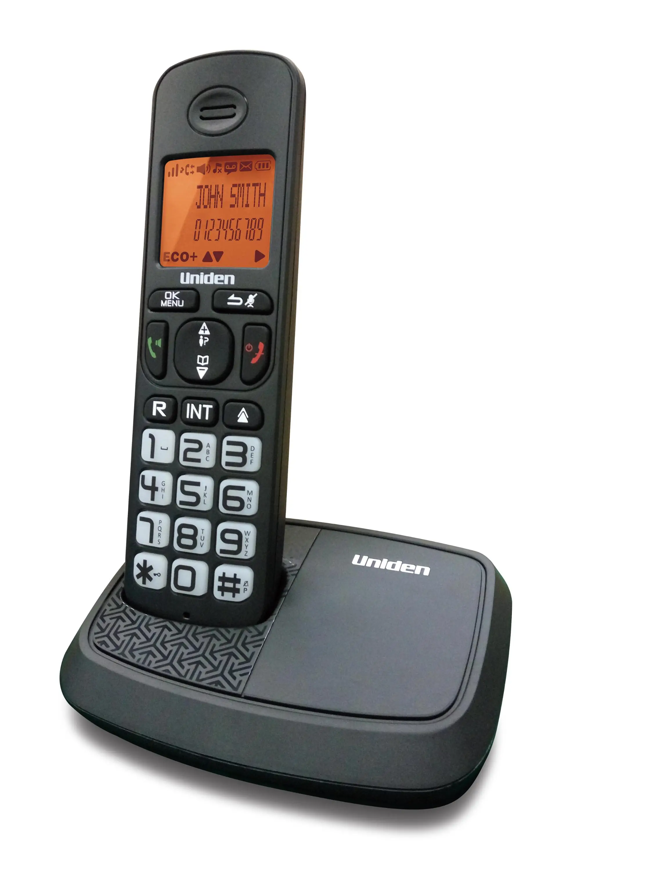 At4103bk,Uniden Cordless Dect Phone 1.8 Ghz With Lcd Orange Blacklit