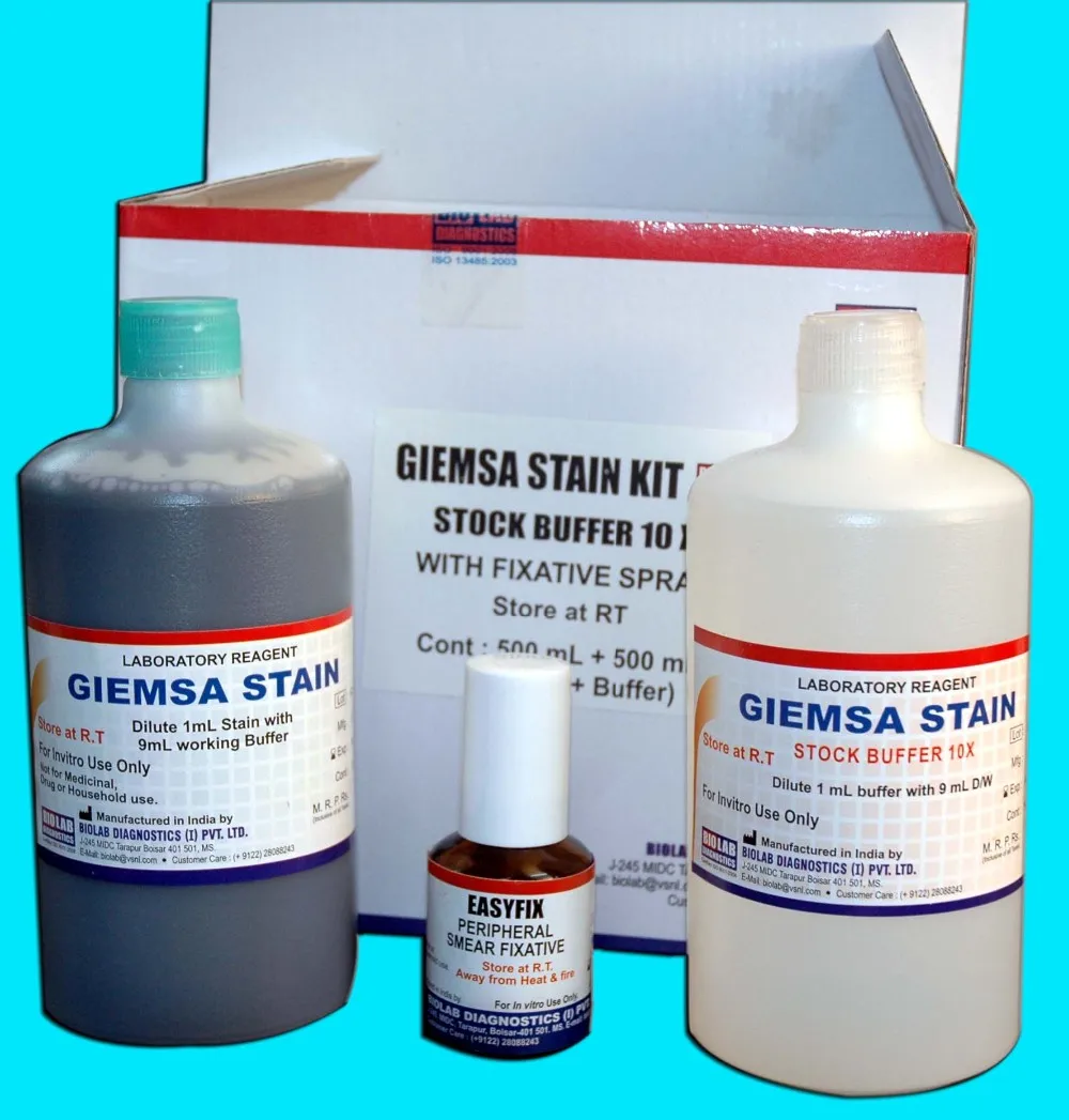 Giemsa 얼룩 키트 간편한 스프레이 고정 말라리아 - Buy Giemsa Blood Staining Solution Kit ...