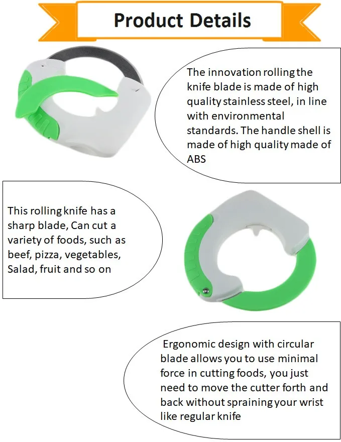 Multipurpose Kitchen Gadget Stainless Steel Rolling Knife For Food,Kitchen Stainless Steel