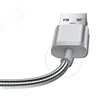 High quality perfect size 1.5m flat spring cable 3D alloy more robust micro usb data cable for android