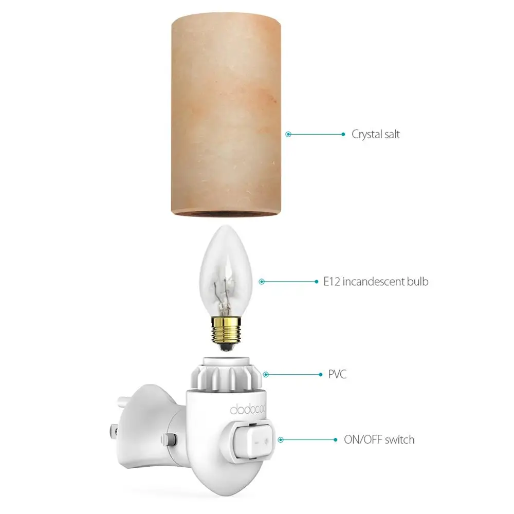 De l/'Himalaya cristal sel lampe de nuit Lampe de bureau naturel Ioniseur Sel Lampe Salt Rock