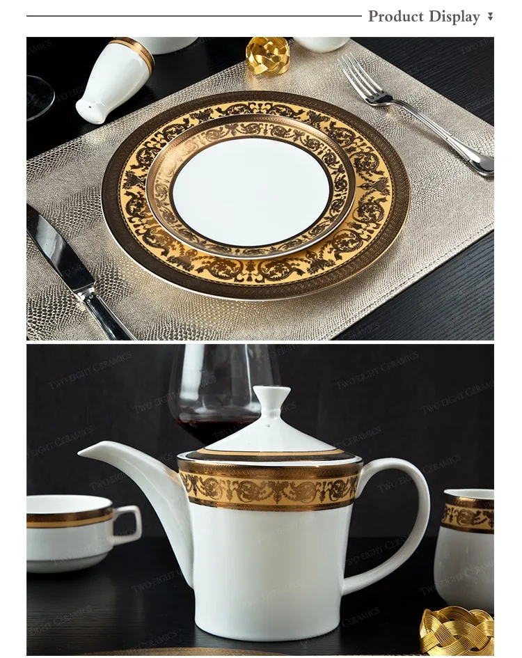 product-Two Eight-luxury decalceramic plates dishes restaurant crockeryfine bone china-img