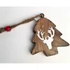 VIXM17005 2019 Best Quality Wooden X Mas Tree shape Deer Printed Christmas Tree Decorative Hanging Ornament