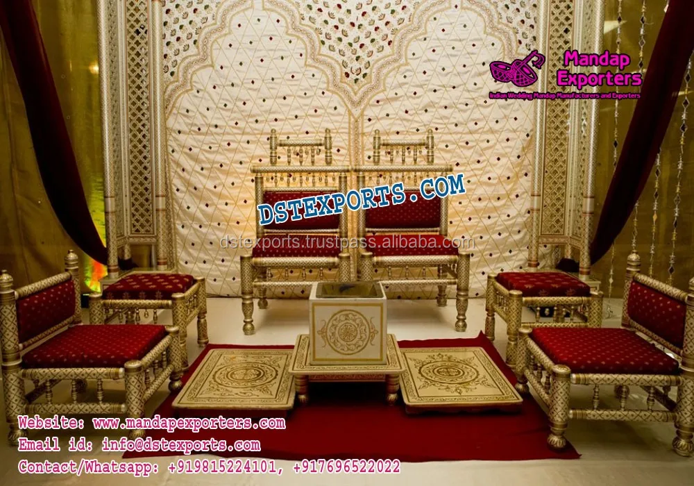 Indian Wedding Sankheda Chairs Set Royal