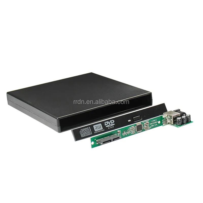 Usb2.0 Slim External Caddy Case Dvd Writer Plastic Enclosure For Laptop