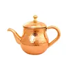 Indian art villa copper steel hammered tea pot kettle with lid inside tin lining serveware