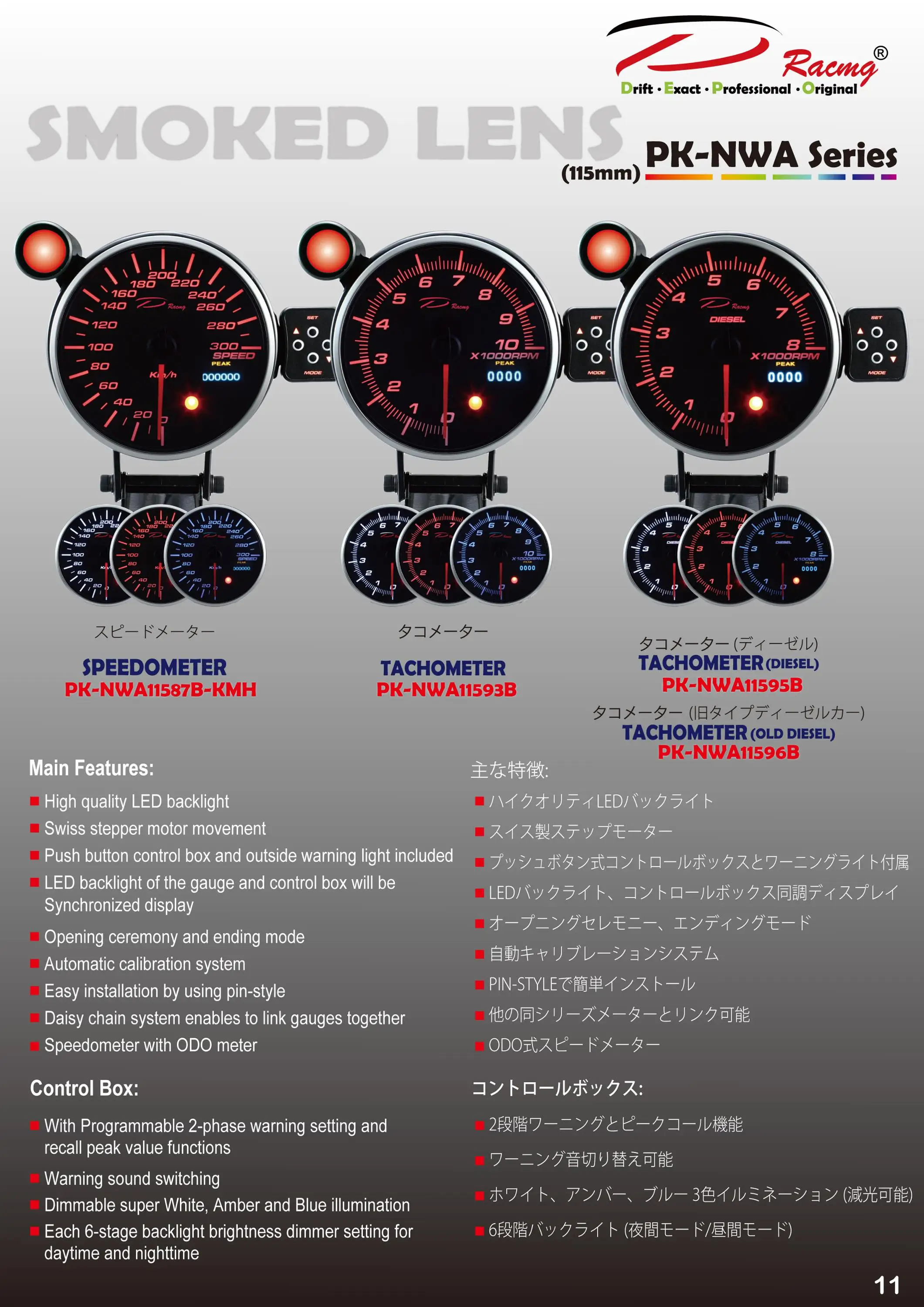 115ミリメートルdepo Racing Odo Meter Oled Gauge Read Car Ecuアナログスピードメーター ...