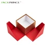 Elegant Red Square Paper Packaging Custom Logo Printed Orient Luxury Paper Rigid Cardboard Wedding Two Door Open Gift Box