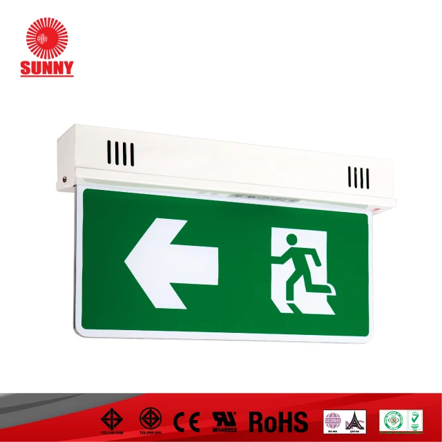 High Quality Slim Exit Sign Light Ceiling Mounted Led Rechargeable