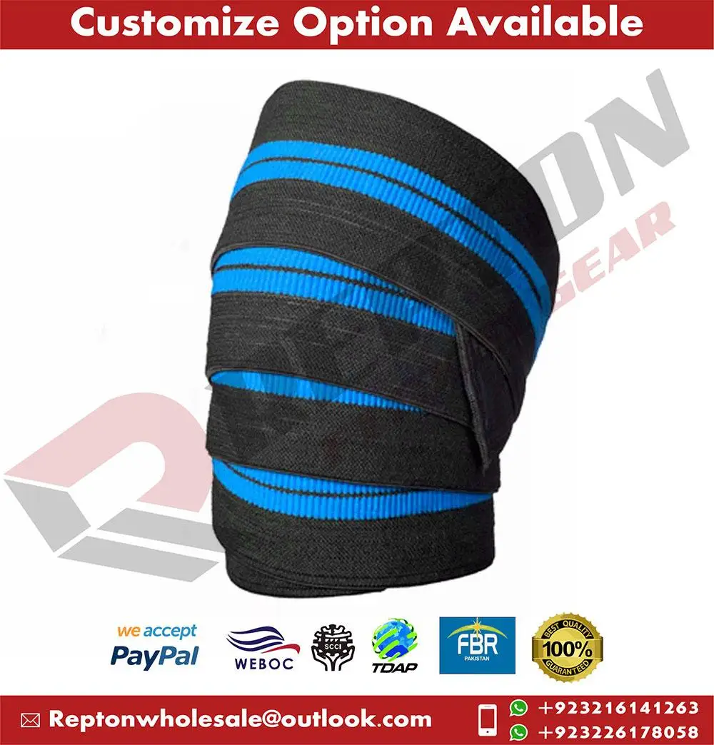 Customized Knee Brace Strap Elastic Heavy Duty Knee Wraps For Weight