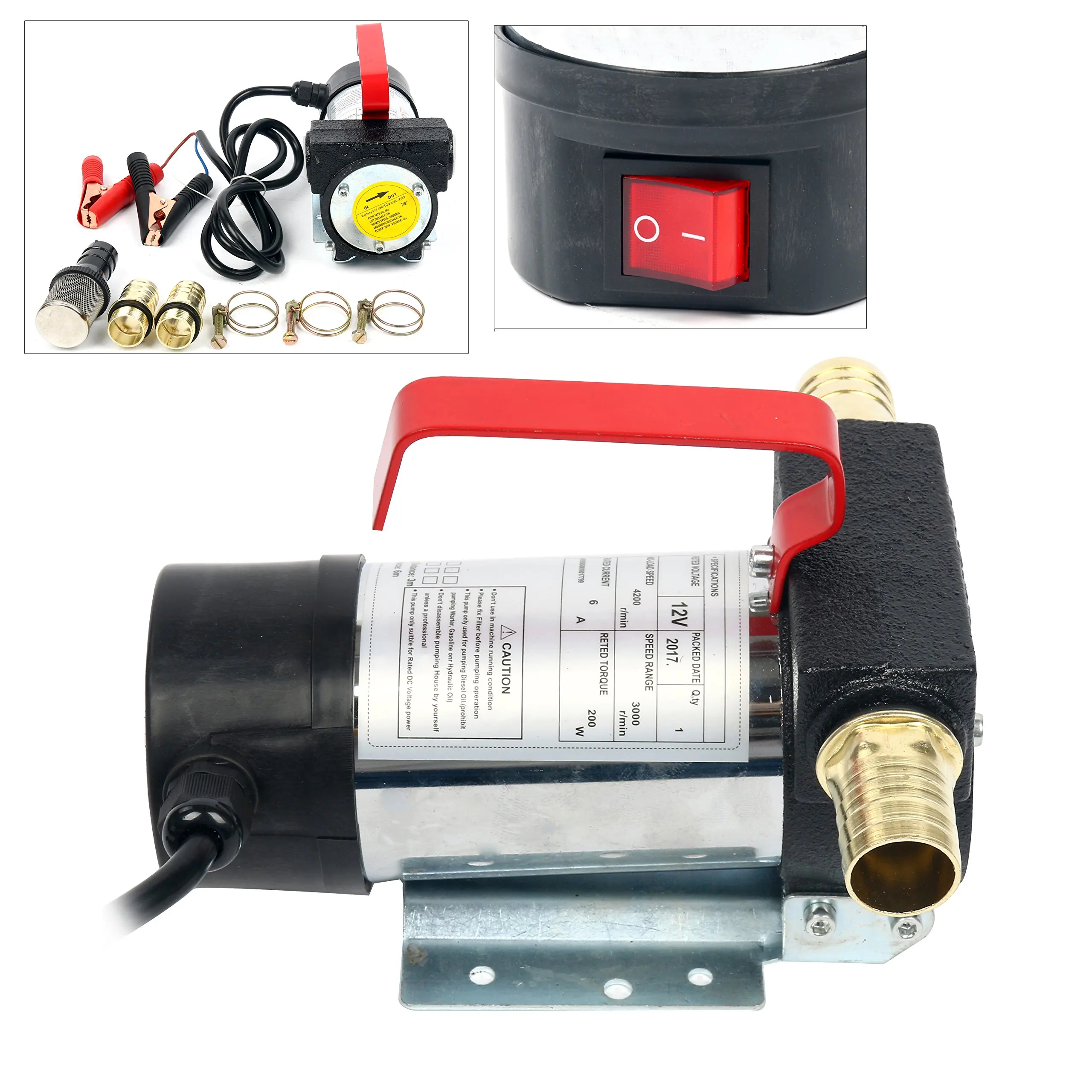 Amarine Made 12v 260W Diesel Biodiesel Kerosene Pumpcast Fuel Oil Transfer Pump
