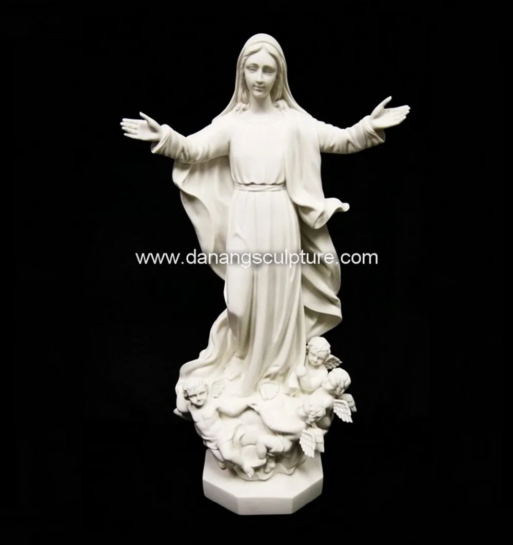 Virgin Mary Statues Our Lady Of Assumption Hand Carved White Marble
