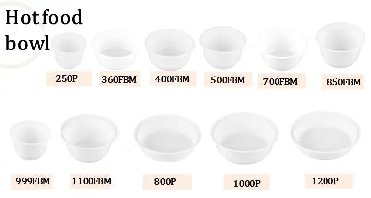 36oz 1100ml High Capacity Plastic Food Pack Bowl - Buy 179mm White Pp ...