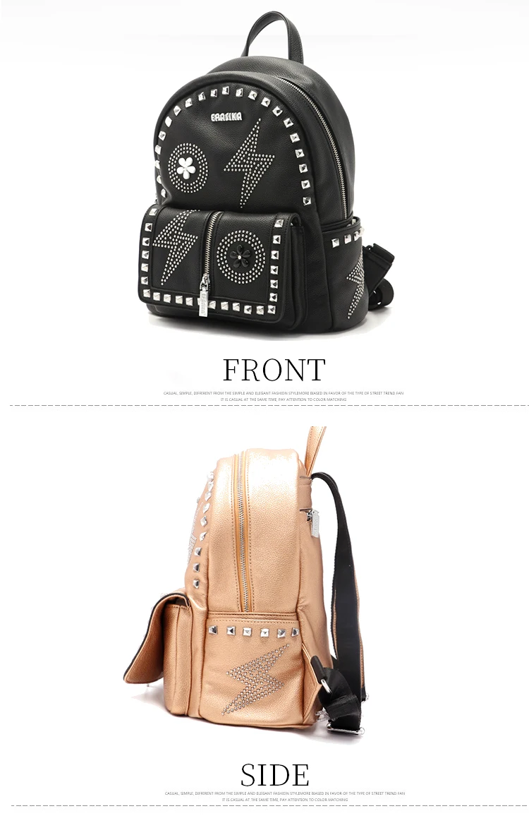 Epasika Nuevo Diseño Ocio Mochila Diamante Pu Cuero Mochila Epasika Nuevo Diseño Ocio Mochila Diamante Pu Cuero Mochila