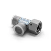 Hydraulic pipe fitting metric thread bite type tube adaptors run tee fittings with swivel nut L series