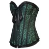 green vintage corset tops for women plus size wedding bridal sexy overbust shapewear corsets