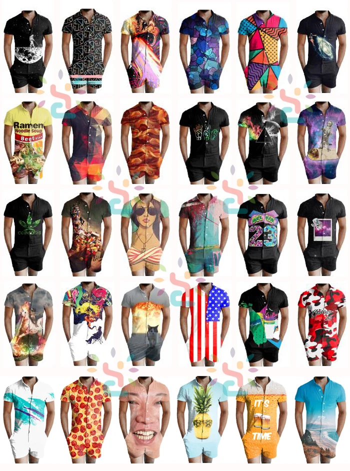 mens floral jumpsuit