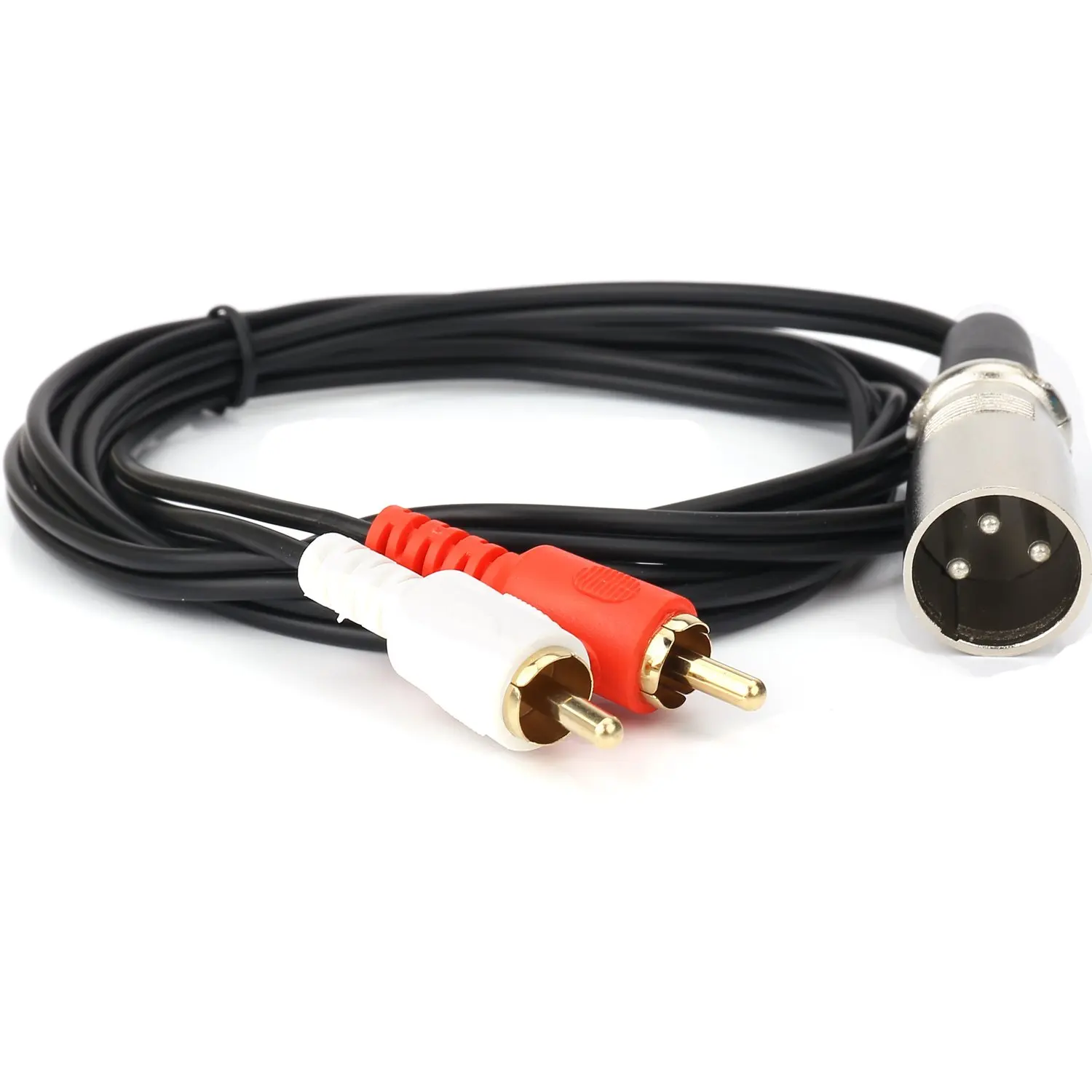SiYear Unbalanced XLR Y Splitter Patch Cable, 1 XLR male to 2 RCA Male Plug Adapter Cable, 3 pin xlr mic splitter,rca phono line,2RCA to XLR 5FT (1.5m)
