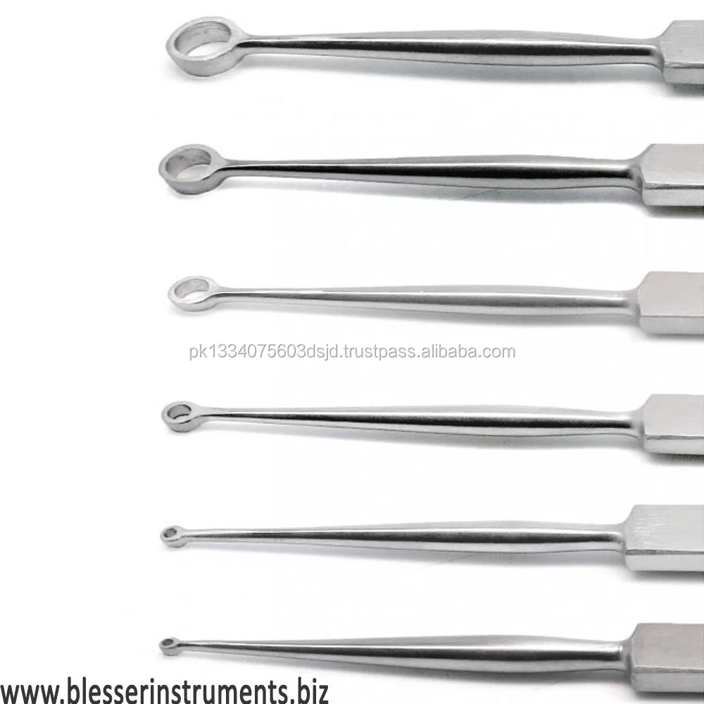 6 Pieces Fox Dermal Curettes Dermatology 1mm6mm Ent Surgical Medical