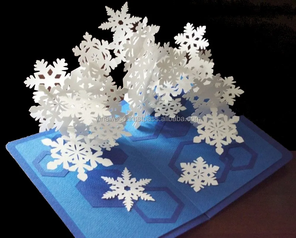 Snowflakes Winter Christmas Card 3d Popupcard Buy Christmas Card Snow Card Winter Card Product On Alibaba Com