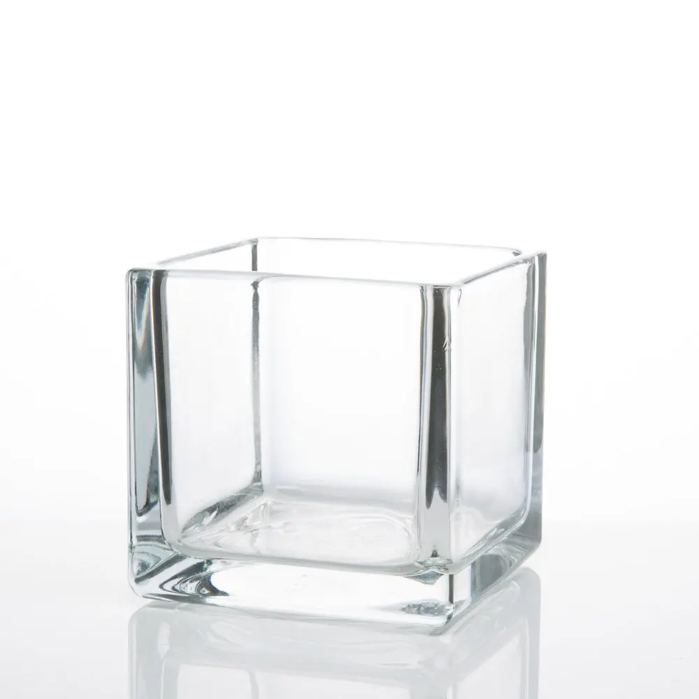 Vasefill 6 Pack Clear Square Glass Vase Vases Home Decor Cube 4