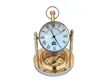 Nautical Clock features solid brass compass CHCOM199