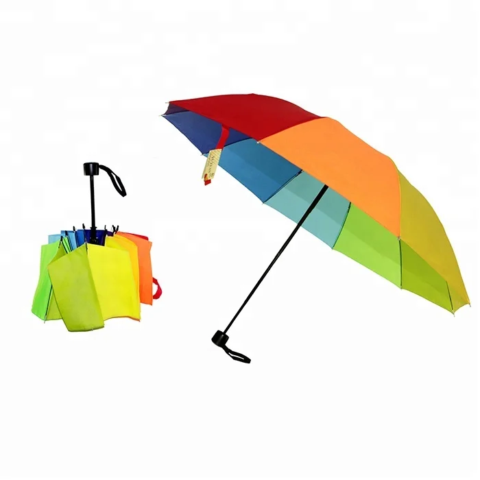 Auto Open Wooden DUCK Handle 18/" Folding Umbrella 44/" Arc 10 Colors Available