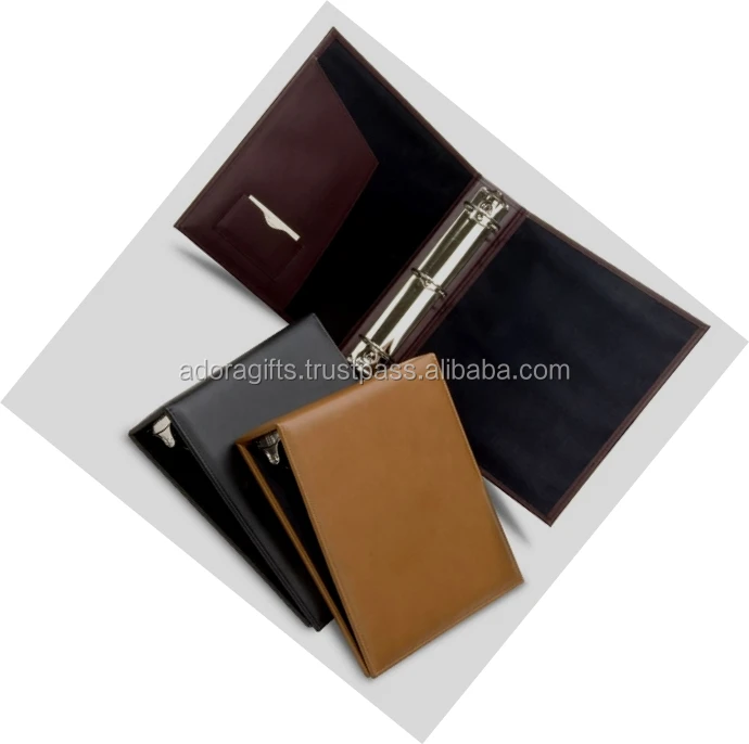 A5 Embossed Leather 3 Ring Binder / Mini 3 Ring Binder & Leather File