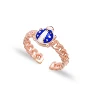 Blue Ladybug Design Adjustable Ring Wholesale 925 Silver Sterling Ring