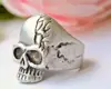 Skull Head Finger Bone Hand Skeleton Wrap Punk Motorcycle Rock Roll Ring Dead Man horror