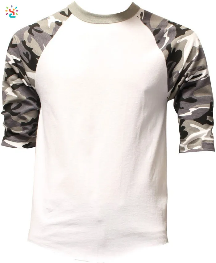 Wholesale Baseball T Shirt 3 4 Sleeve Mens Raglan Tee 100 Cotton Plain