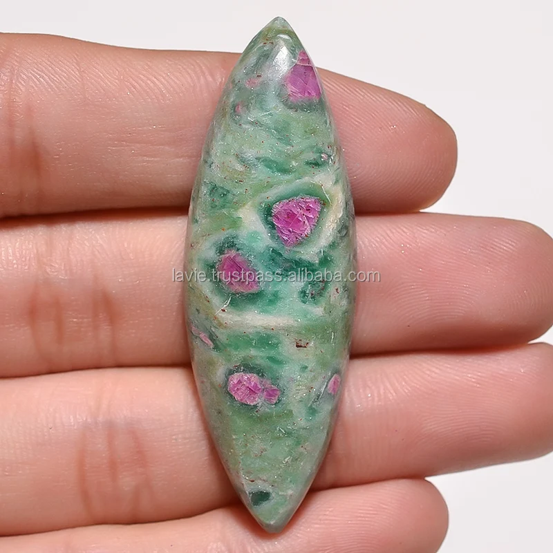 Ruby Fuchsite Natural Marquise Cabochon Flat Back Loose Gemstone