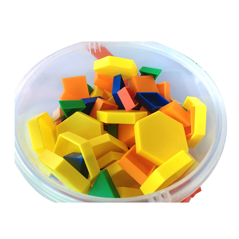 几何形状拼图图案块塑料连接儿童教育玩具的数学学习玩具