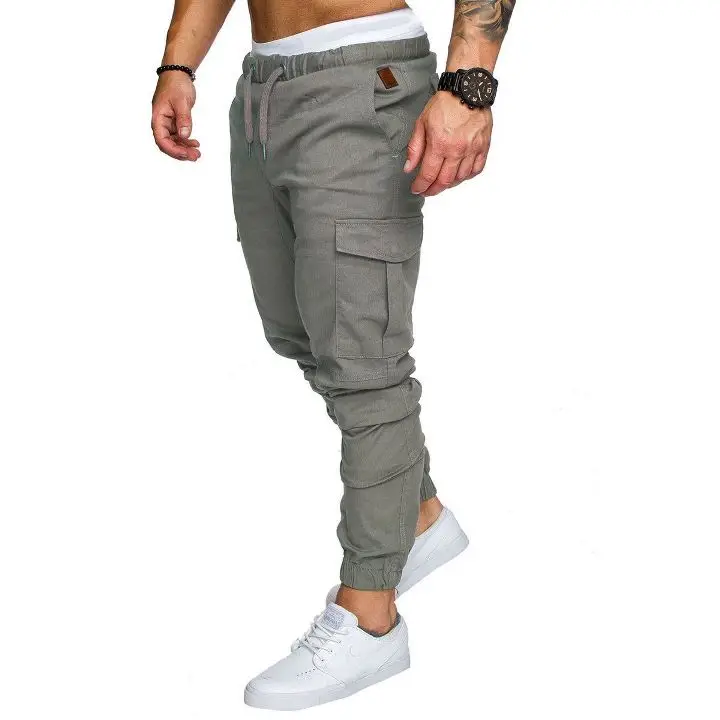 New Men's Slim Fit Urban Straight Leg Trousers Casual Pencil Jogger Cargo Pants