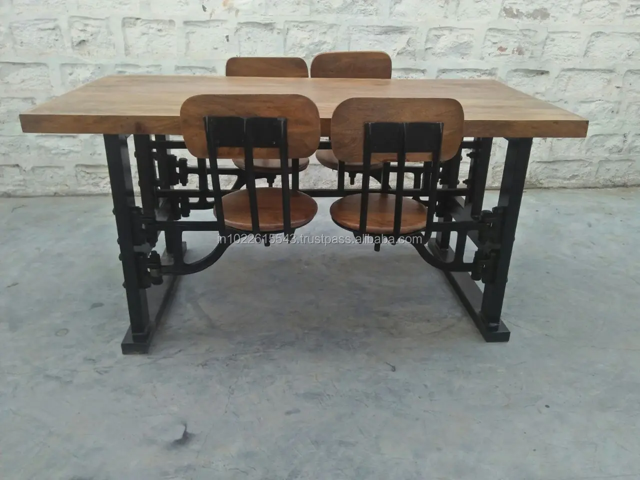 table with swing out stools