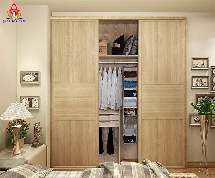 Bomei Luxury Wooden Paint L Shape Wardrobe Sliding Door Panel Wardrobe