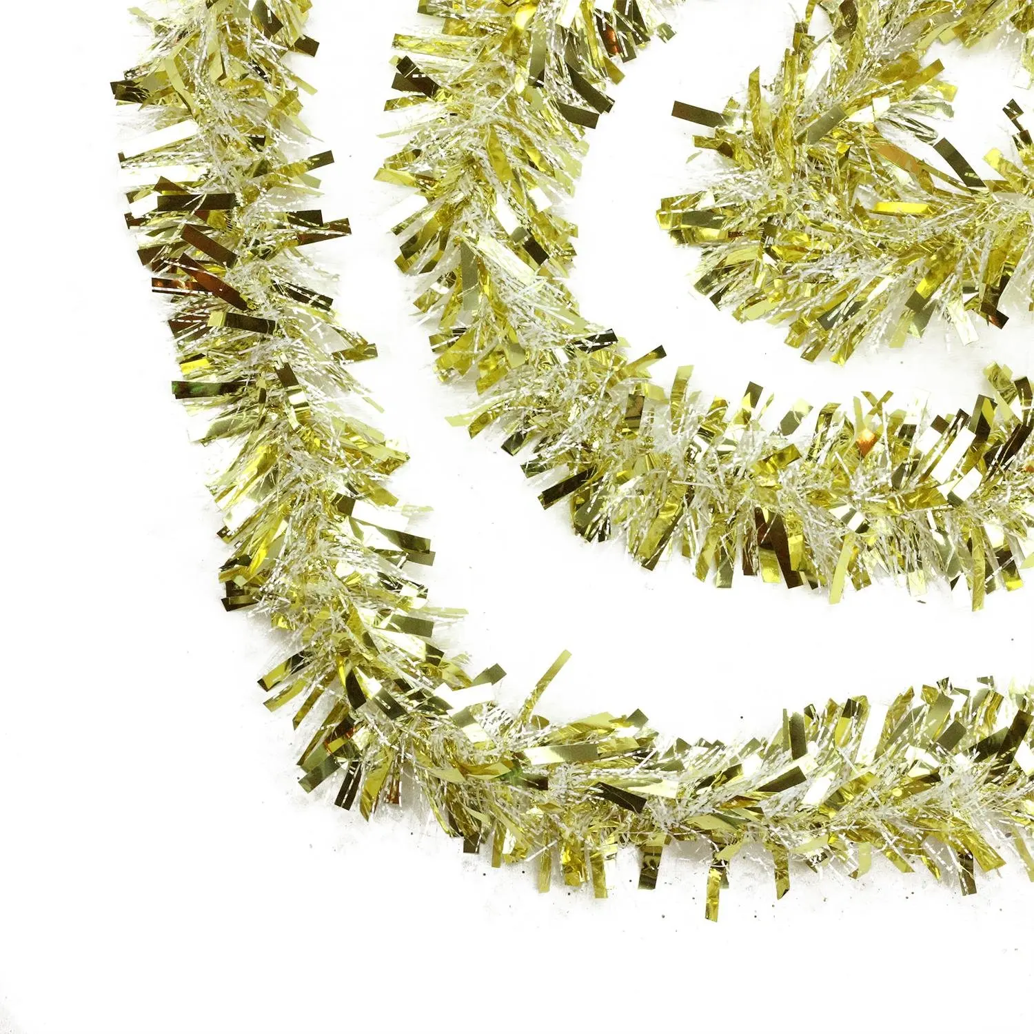 get quotations 50 festive gold and white thick cut christmas tinsel garland unlit 6 ply - Cheap Christmas Garland get quotations 50 festive gold and white thick cut christmas tinsel garland unlit 6 ply - Cheap Christmas Garland