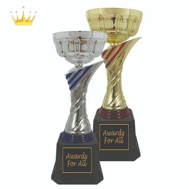 Elegant Half Bowl Metal Trophy Cup With Torch Riser Design Buy Metal
