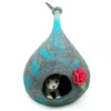 FY-CC-012 Knotted Tail Felt Cat Cave, Warm and Cozy Pet Bed, Made from Eco-friendly Pure Wool, Felted by Nepalese Women Artisans